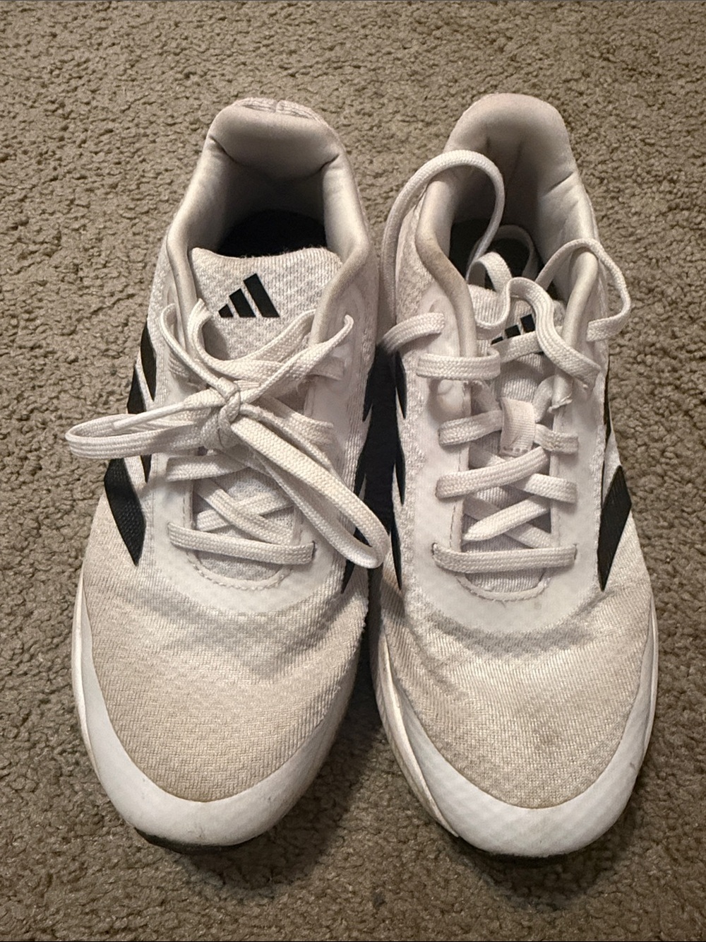 adidas White and Black youth size 4